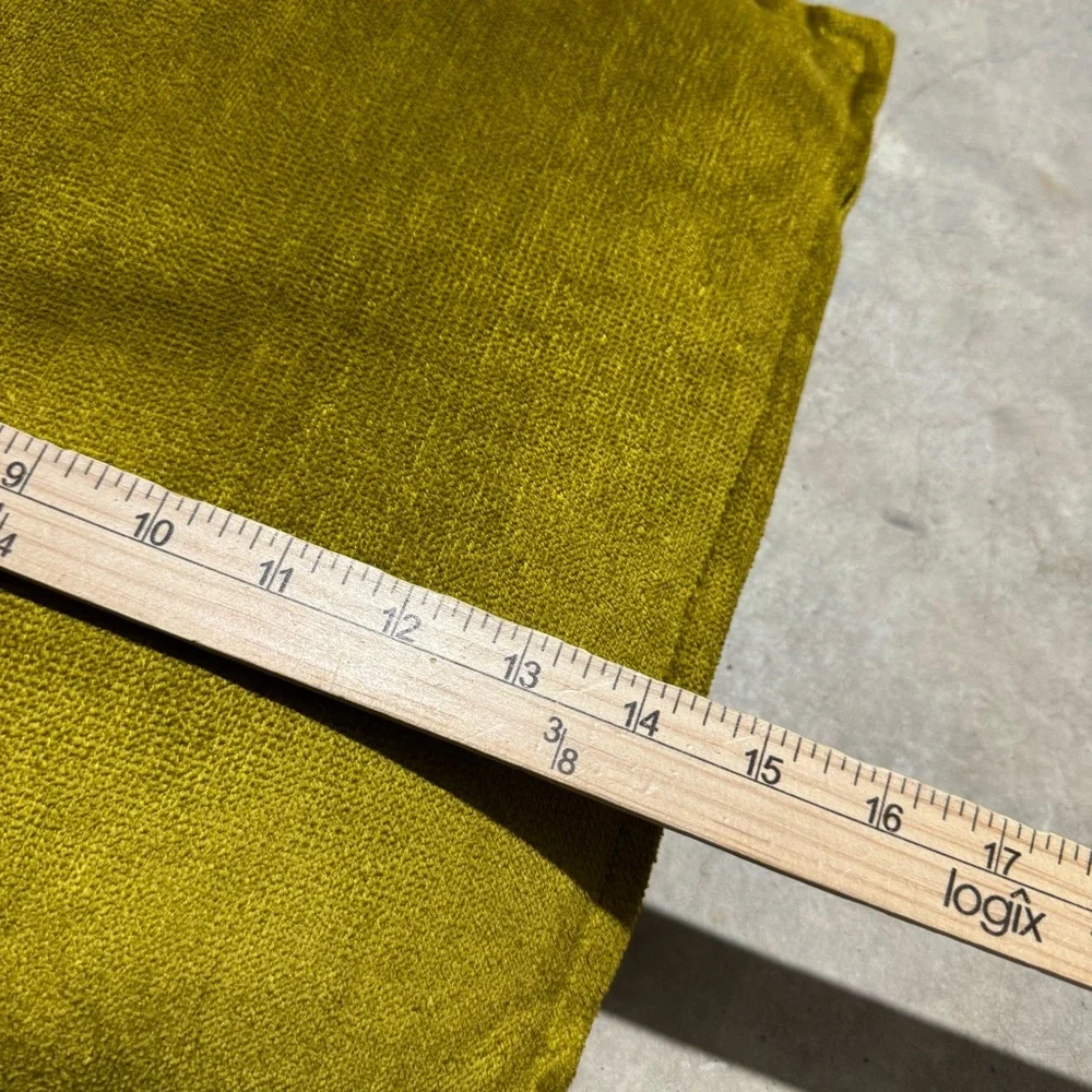 Vintage‎ Retro MCM Avocado Green Velvet Throw Pillow Granny Bohemian Mid Century